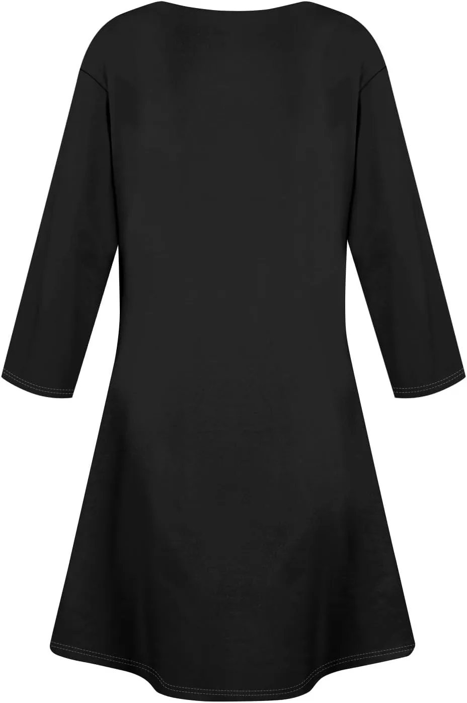 3/4 Sleeve Dress for Women Summer Fall Button Dwon V Neck Mini Dress Casual Loose A Line T Shirt Dresses with Pockets