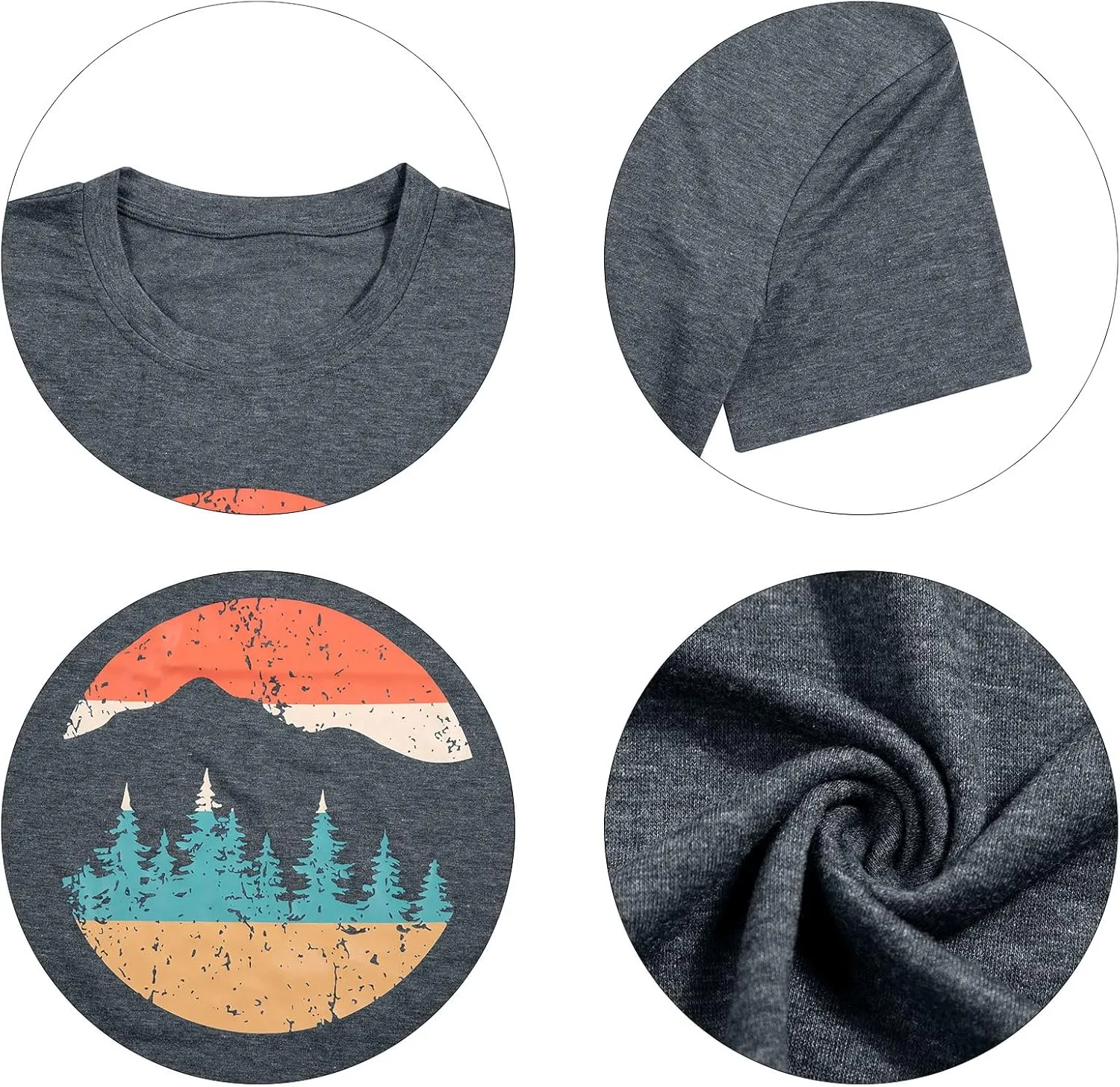 Adventure Shirts Women Funny Nature Graphic Tee Retro Camping Mountain T-Shirt Vintage Hiking Tops Casual Highway Tee
