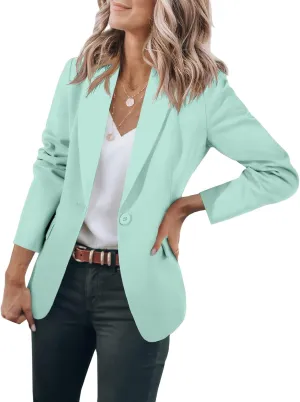 Blazers for Women Business Casual Open Front Long Sleeve Notch Lapel Office Blazer Jacket Work Office Suit Jackets Top