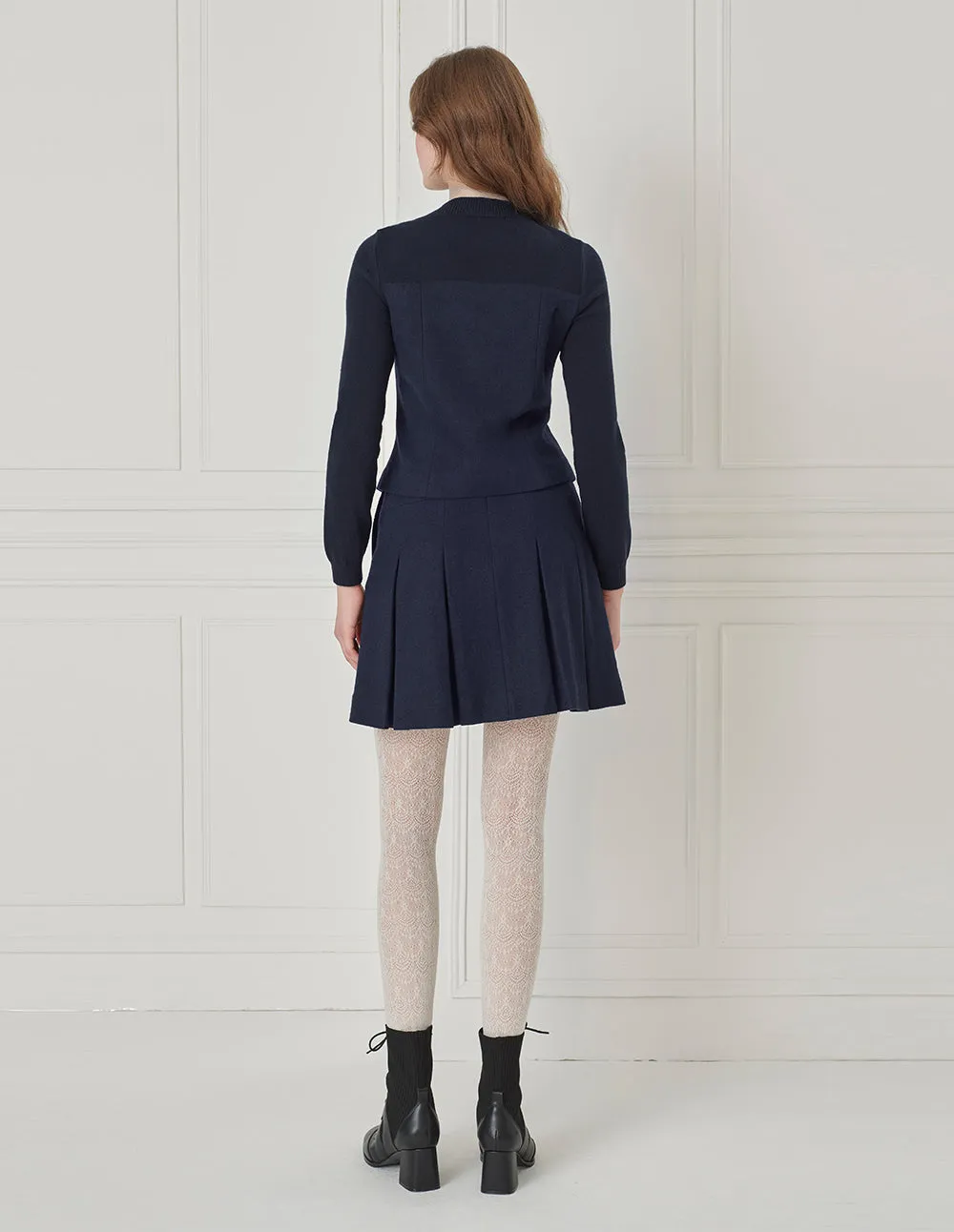 BORA AKSU Short Pleated Wool Mini Skirt