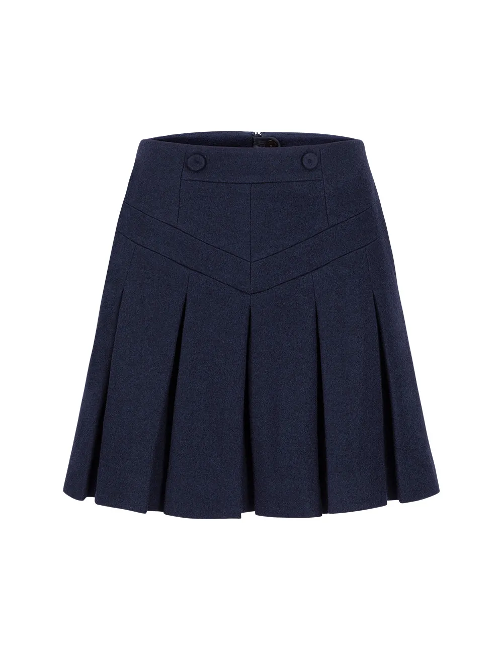 BORA AKSU Short Pleated Wool Mini Skirt