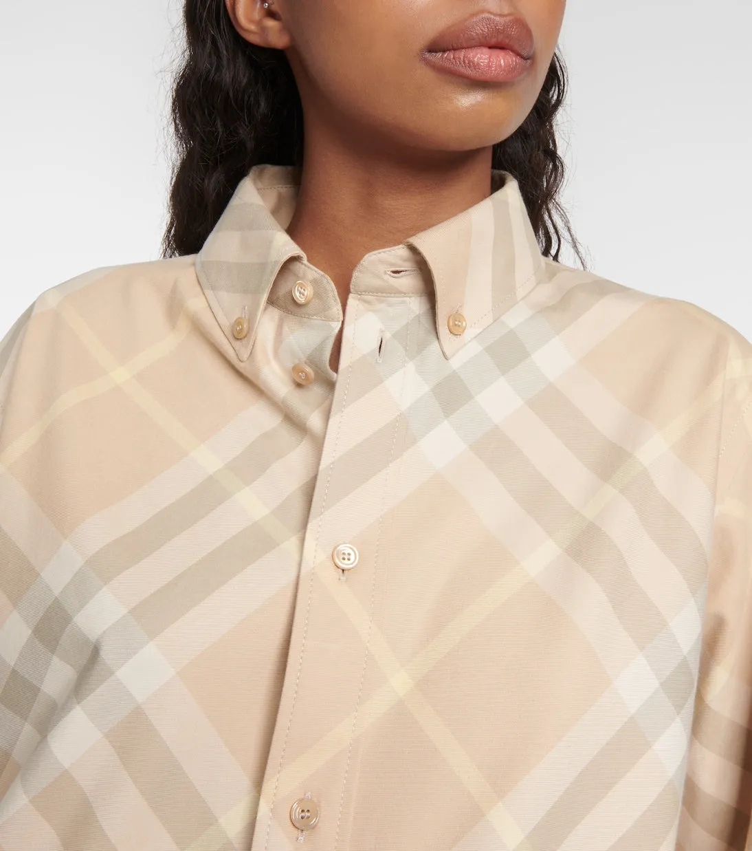 Burberry check cotton twill shirt Burberry beige