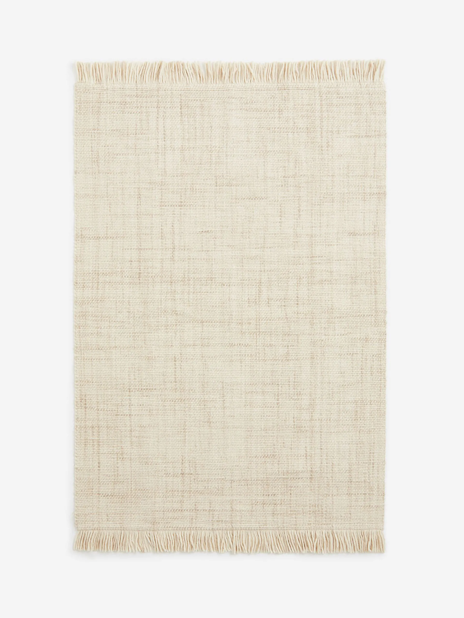 Fringed wool-blend rug
