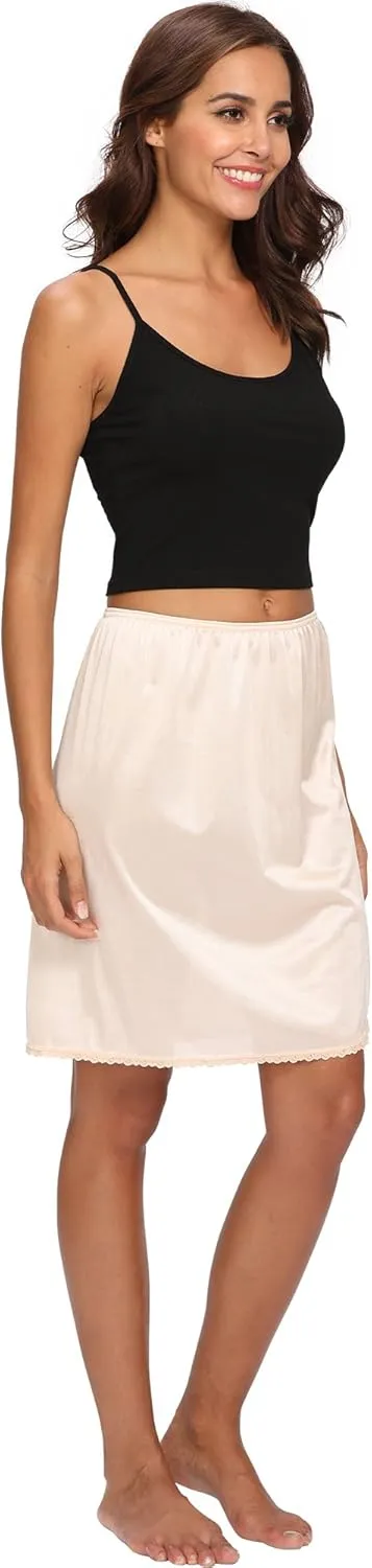 Half Slip for Women Under Dress Silky Lace Underskirt