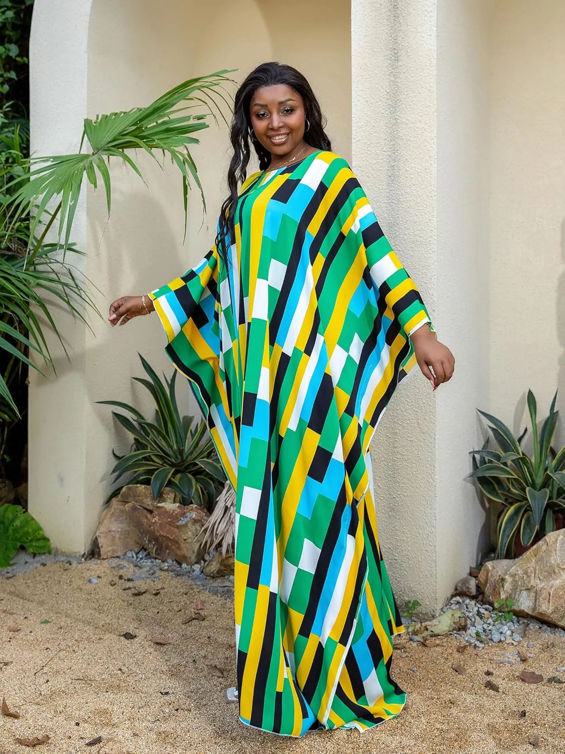 KINIKO Plus Size Kaftan Dresses for Women Caftan Bathing Suit Cover Up Casual Maxi Beach Loungewear Kimono