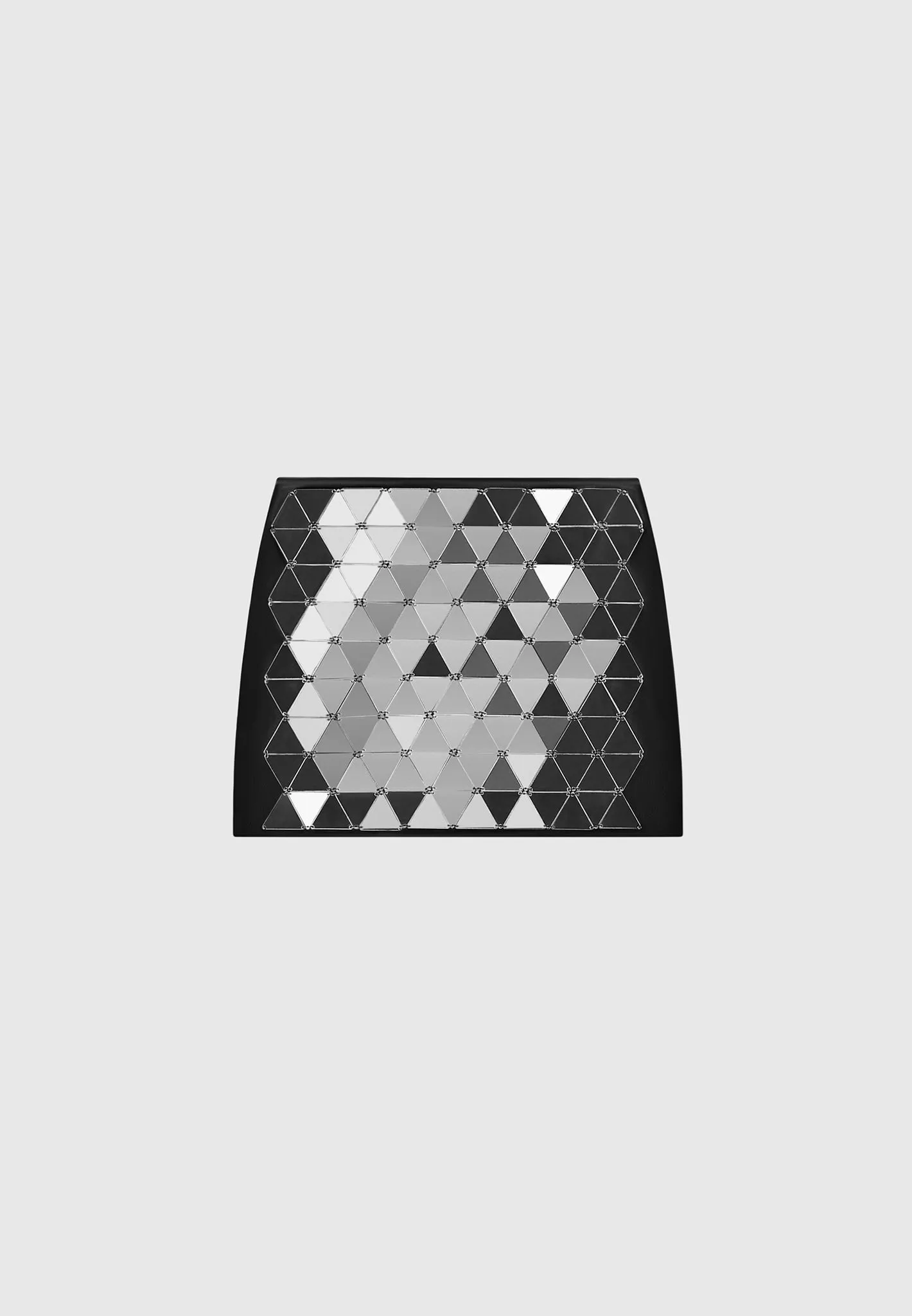 Leather Mirrored Mini Skirt - Silver/Black