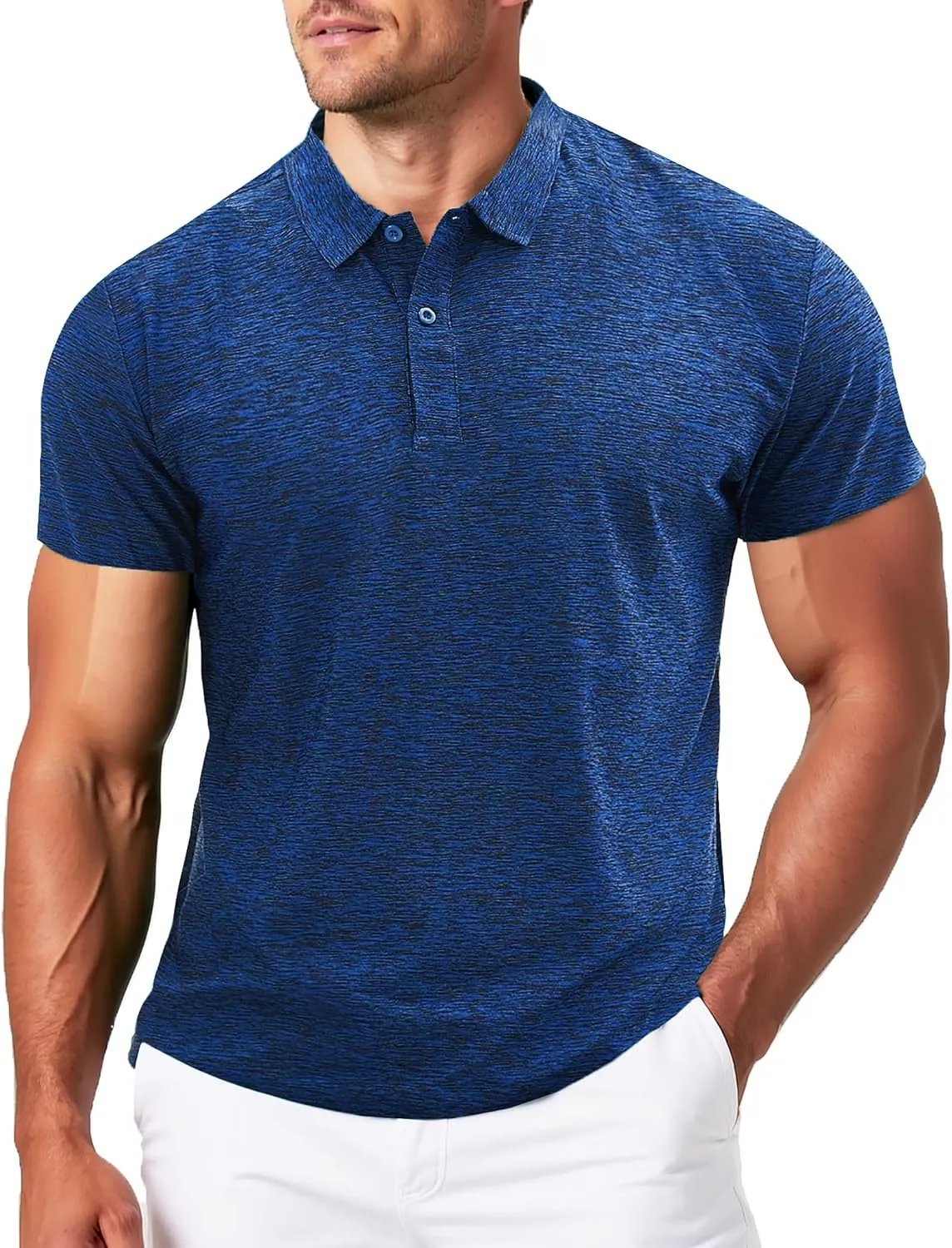 MAGCOMSEN Mens Polo Shirts Dry Fit Golf Shirts Moisture Wicking Athletic Workout Golf Polo Tees Casual Collared Shirt