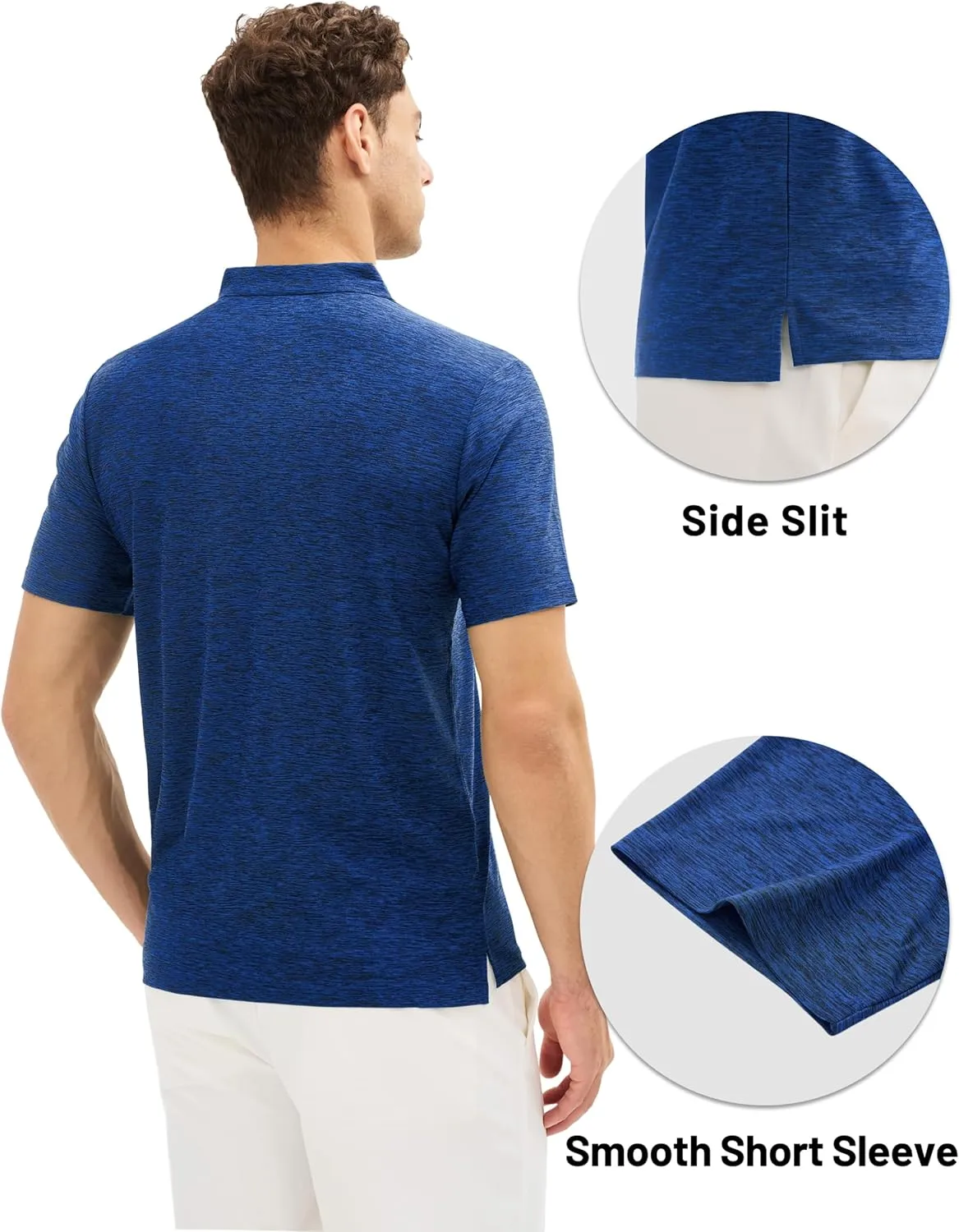 MAGCOMSEN Mens Polo Shirts Dry Fit Golf Shirts Moisture Wicking Athletic Workout Golf Polo Tees Casual Collared Shirt
