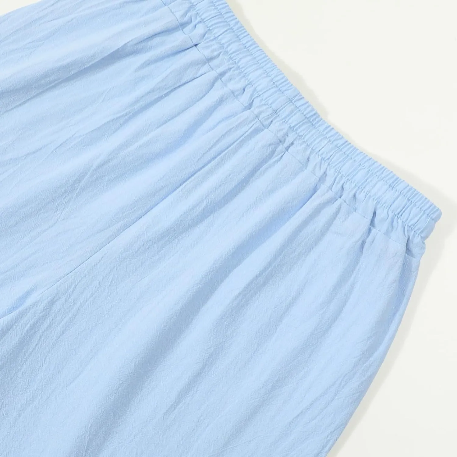 Men's Casual Shorts Summer Elastic Waist Drawstring Straight Leg Outdoor Relaxed Fit Lightweight Breathable