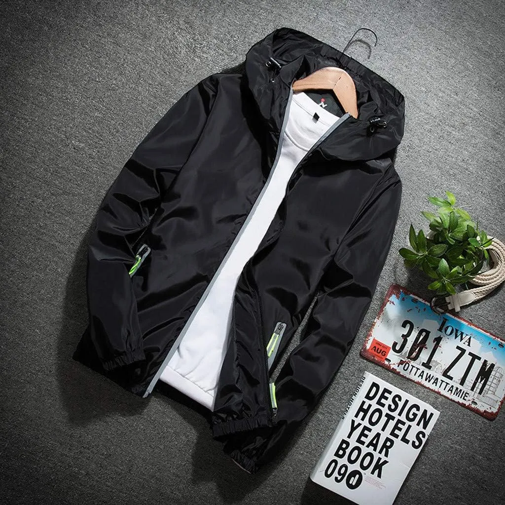 Men's Coat Rain Jacket Windbreaker Lightweight Shell Raincoat With Hood For Golf Hiking Travel, M-7XL