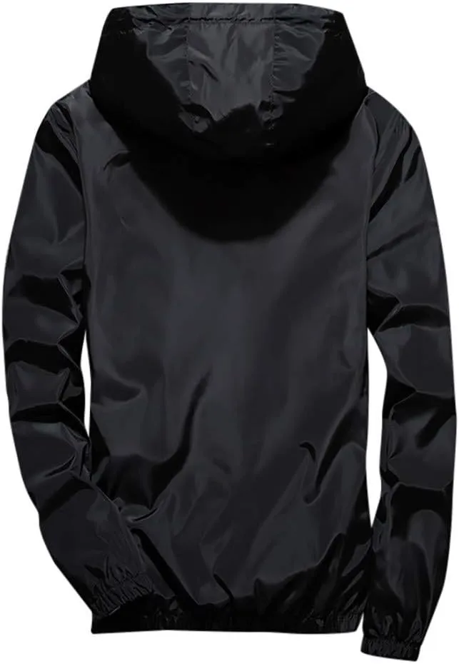 Men's Coat Rain Jacket Windbreaker Lightweight Shell Raincoat With Hood For Golf Hiking Travel, M-7XL