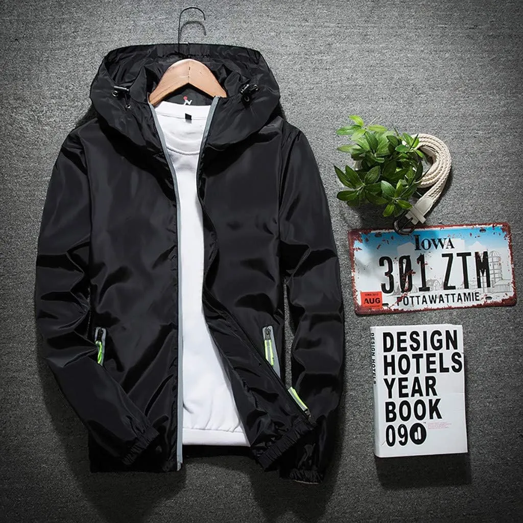 Men's Coat Rain Jacket Windbreaker Lightweight Shell Raincoat With Hood For Golf Hiking Travel, M-7XL