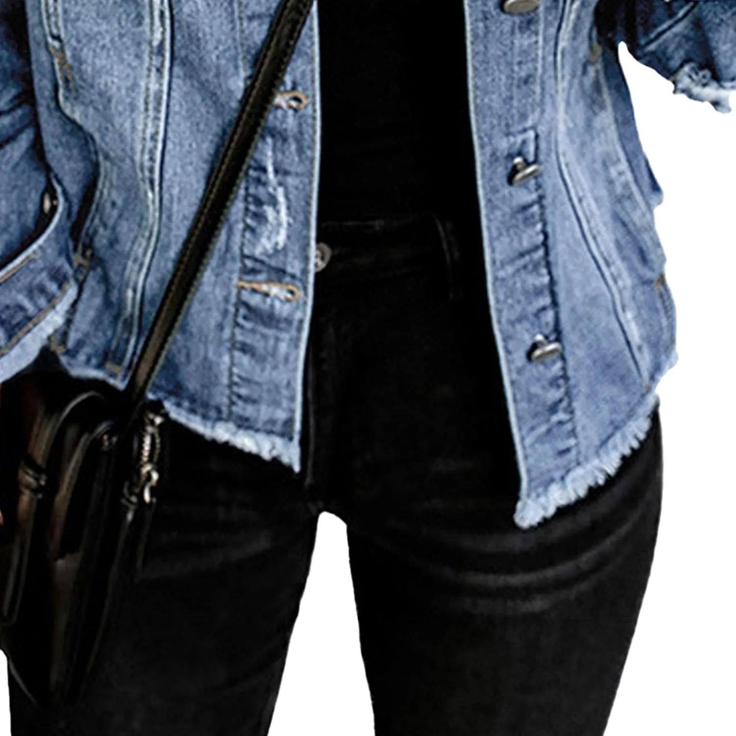 Ong Sleeveswomen's Denim Jackets Vintage Clothes for Women Light Ripped Denim Jacket for Womens