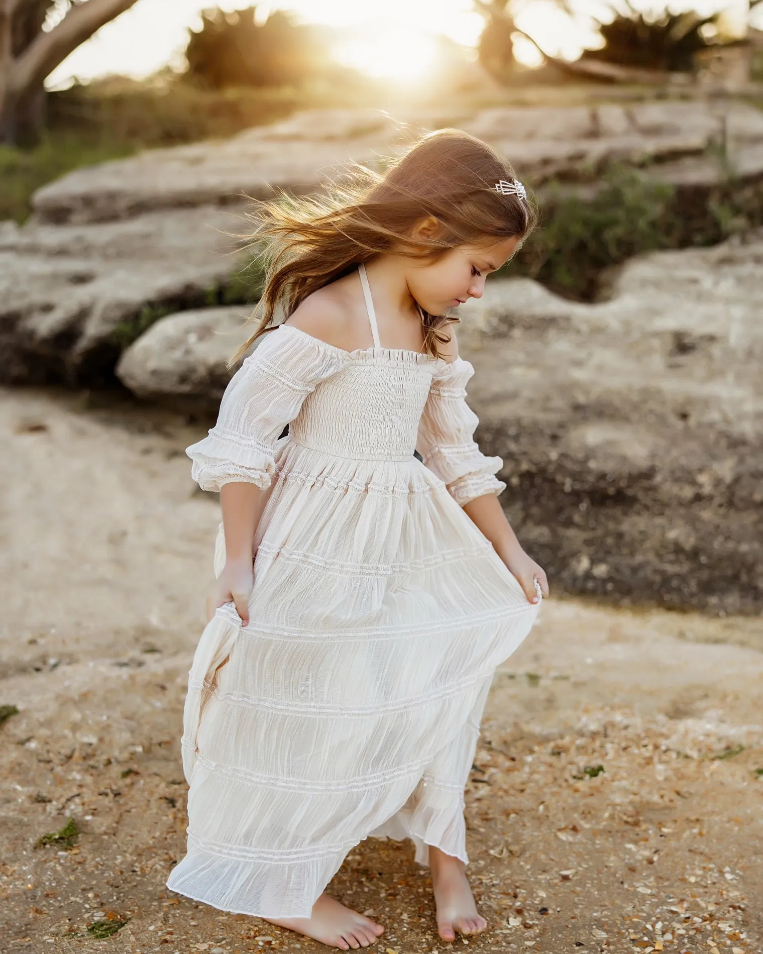 Elegant Pippa Maxi Dress in Natural Chiffon – Flowy and Sophisticated