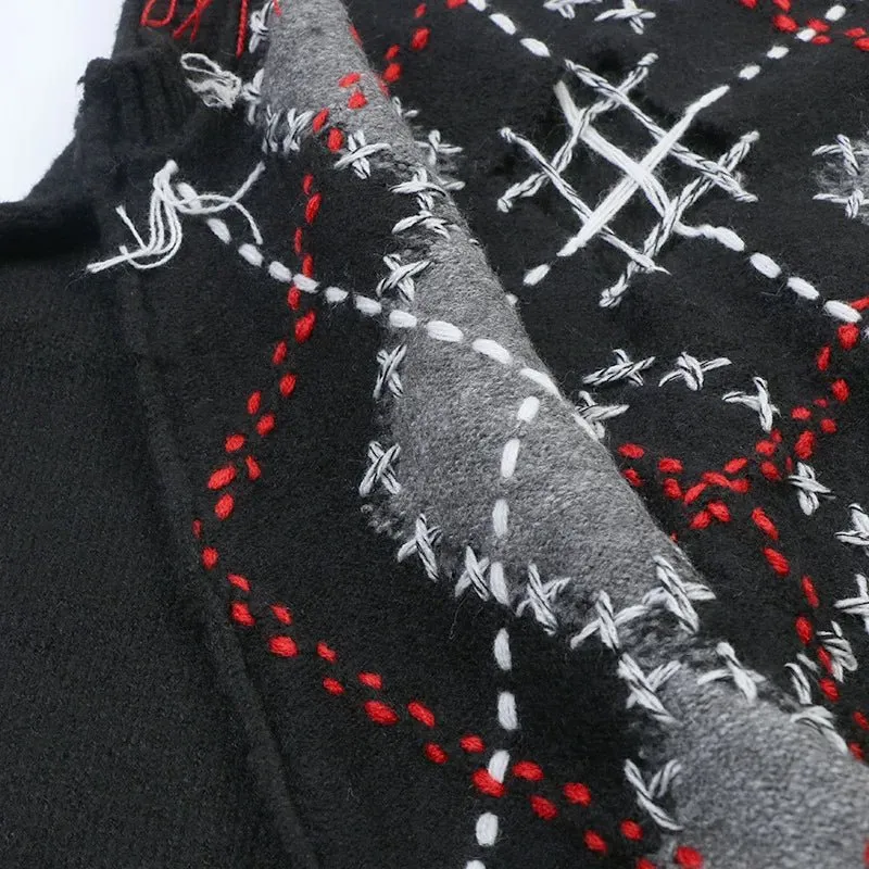 Pre Order:  Argyle Loose Topstitch Sleeveless Cardigan