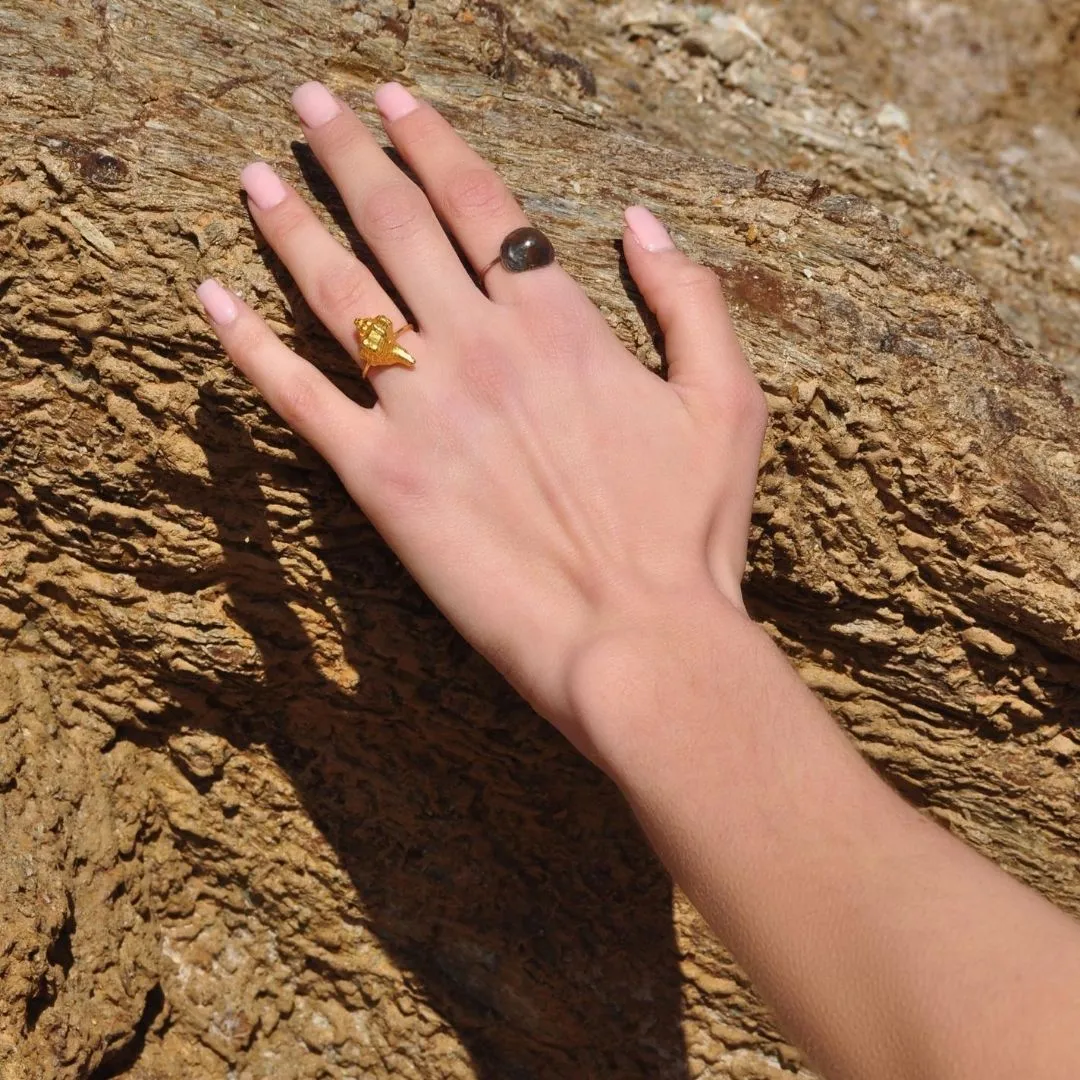 Seashell extravaganza - ring - silver 925 - gold plated