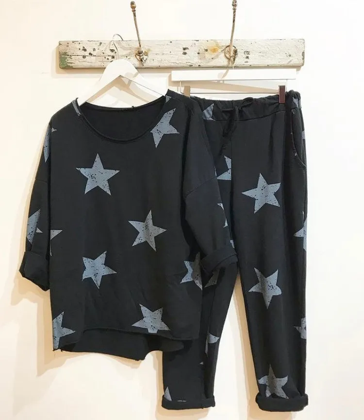 Star Print Lounge Set