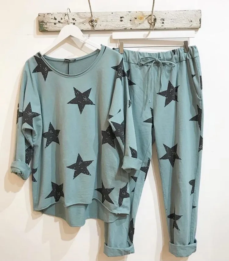 Star Print Lounge Set