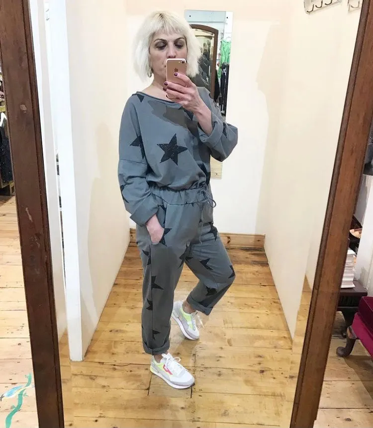 Star Print Lounge Set