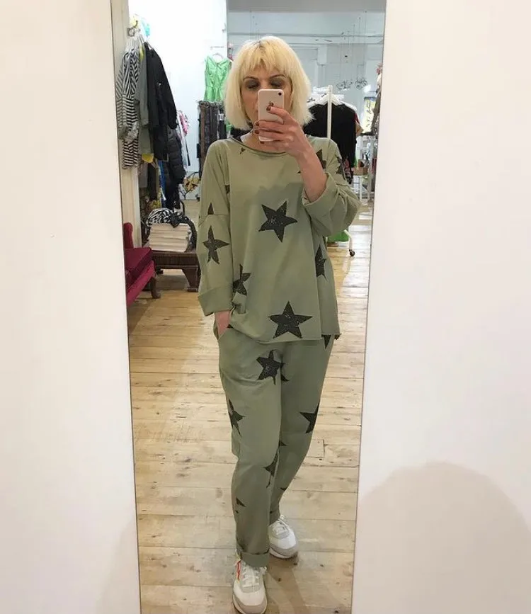 Star Print Lounge Set