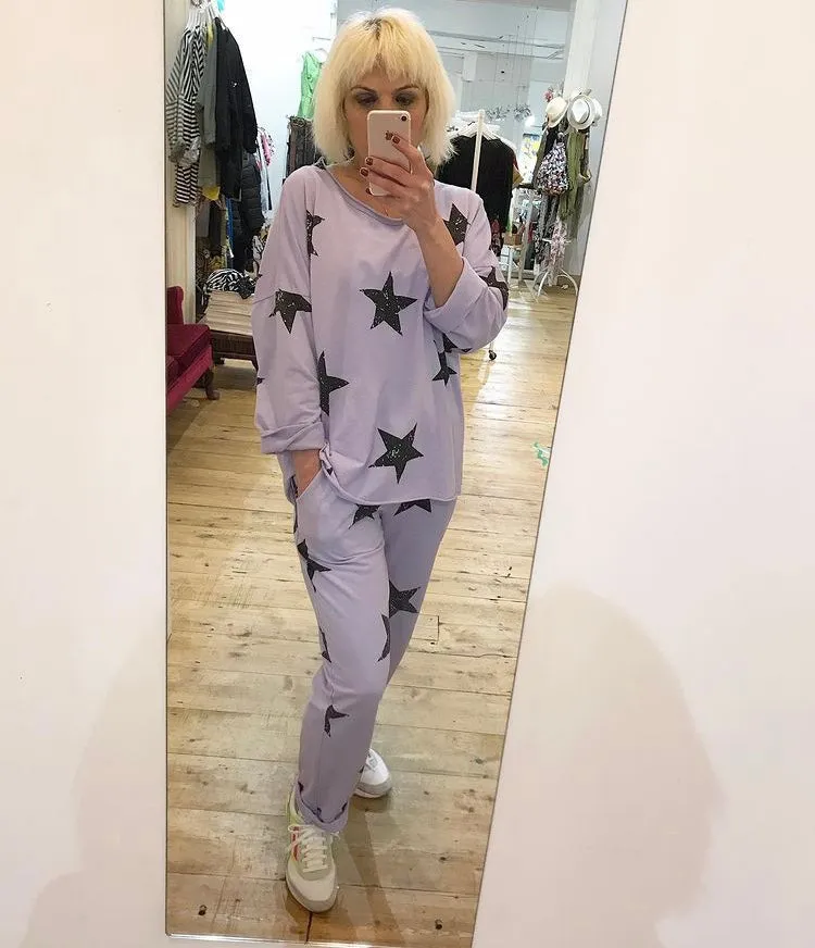 Star Print Lounge Set