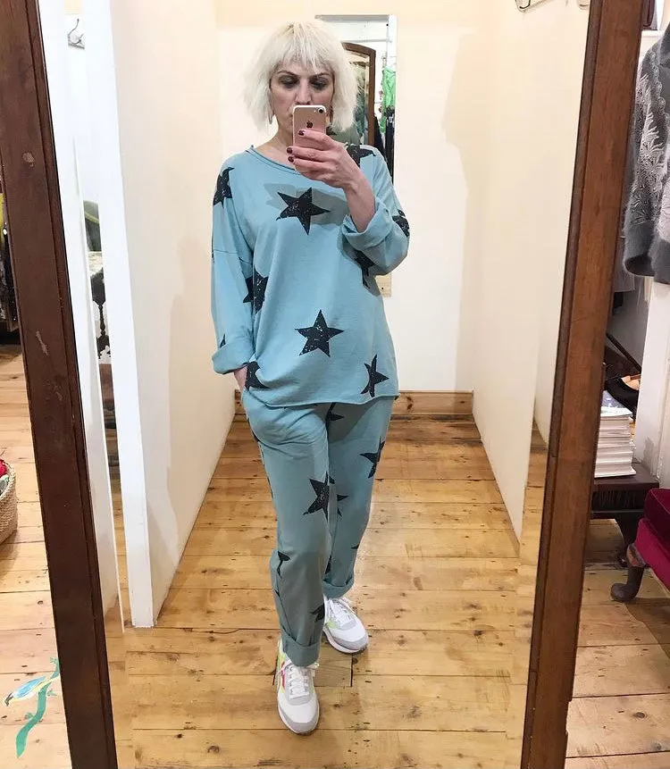 Star Print Lounge Set