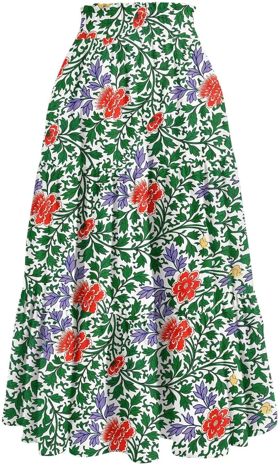 Women's 2025 Bohemian Long Skirts Flowy High Waist A Line Elegant Maxi Skirts for Women Summer Pleated Midi Skirts
