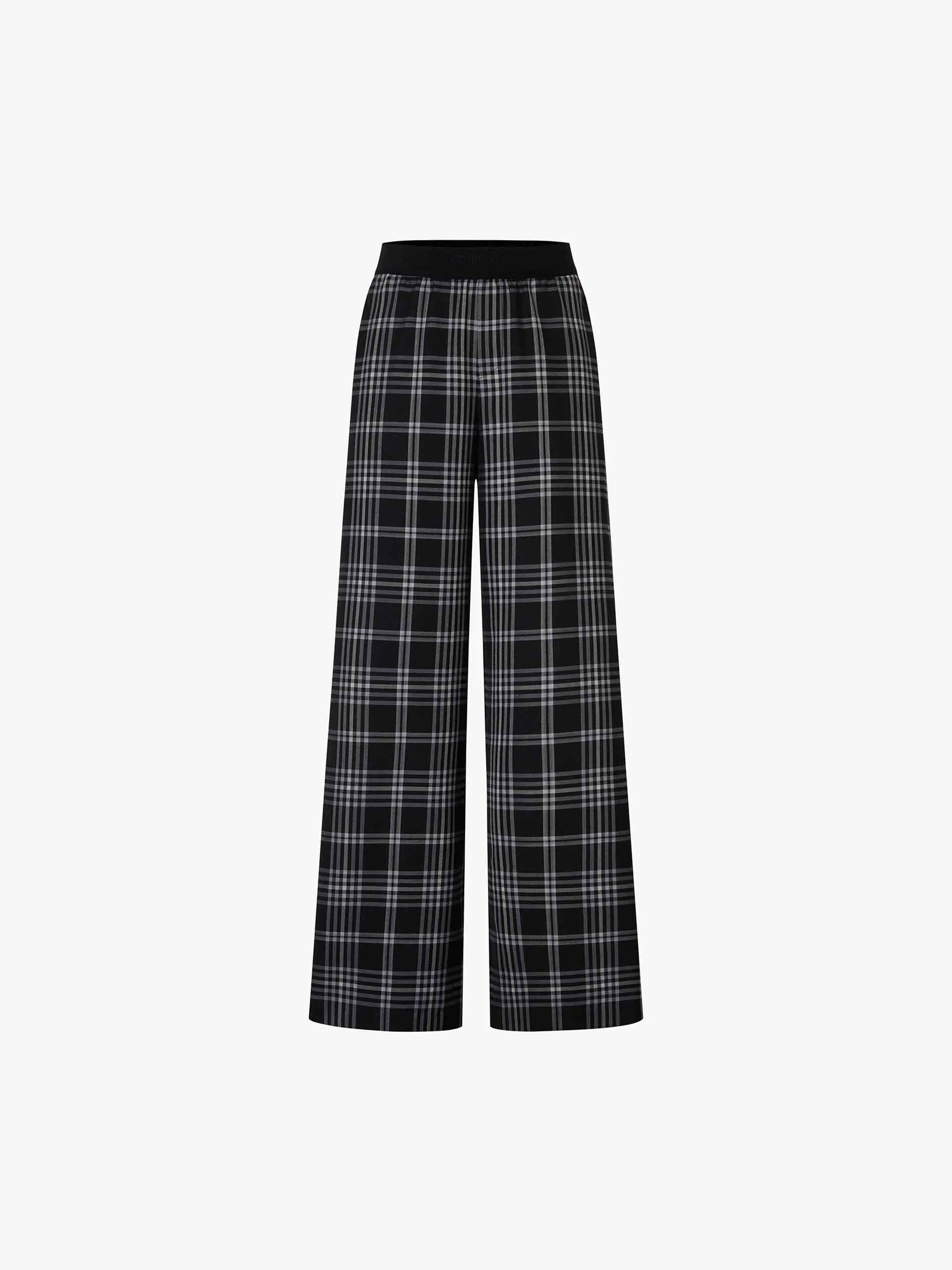 Wool Blend Plaid Pants