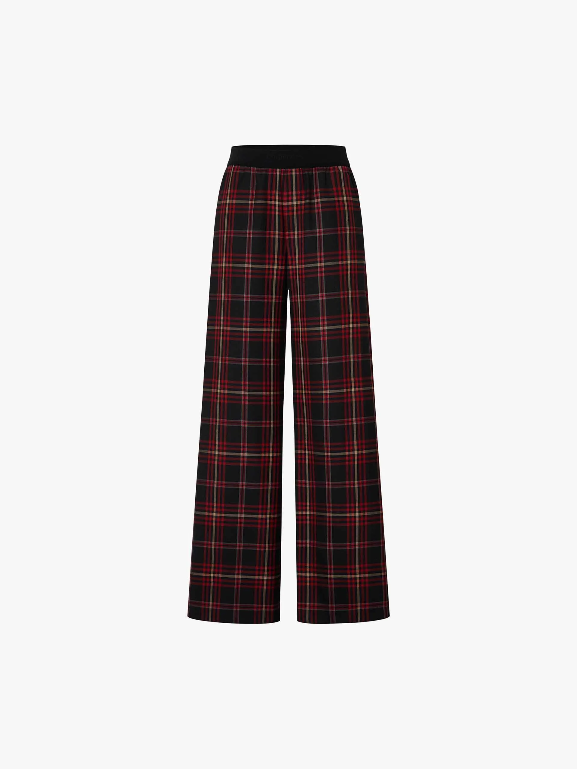 Wool Blend Plaid Pants
