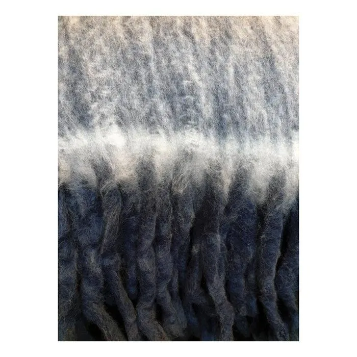 Wool Blend Throw – Dark Blue